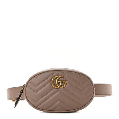 Gucci Calfskin Matelasse GG Marmont Belt Bag 95 38 Porcelain Rose 1 of 11