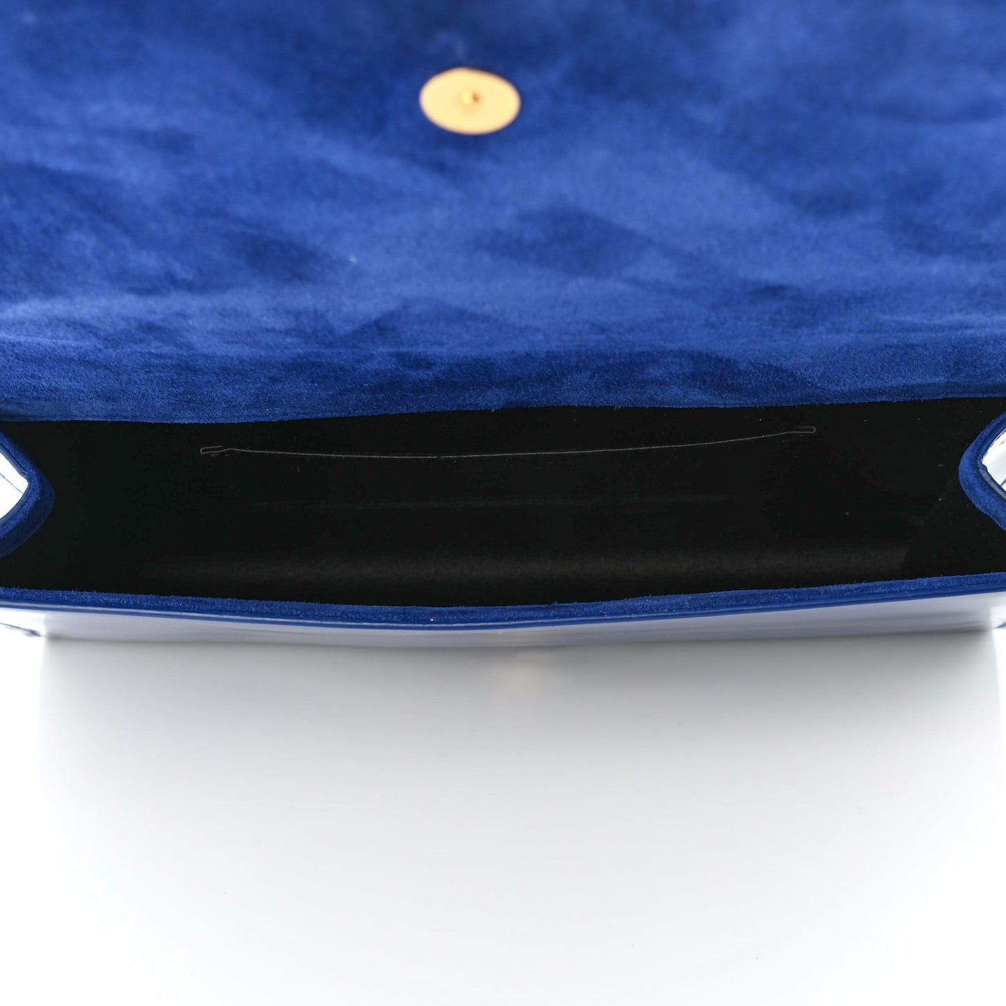 Patent Calfskin Monogram Large Belle De Jour Clutch Royal Blue