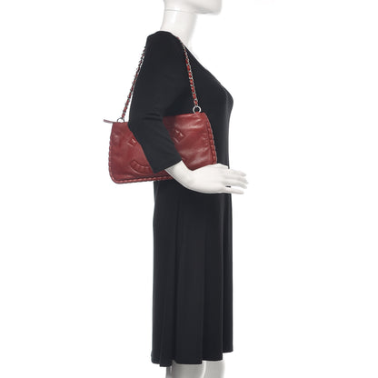 Chanel Calfskin On The Bund Pochette Dark Red 2 of 12