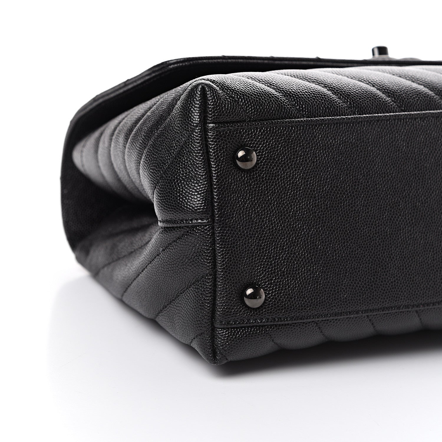 Chanel Caviar Chevron Quilted Small Coco Handle Flap So Black 8 of 10