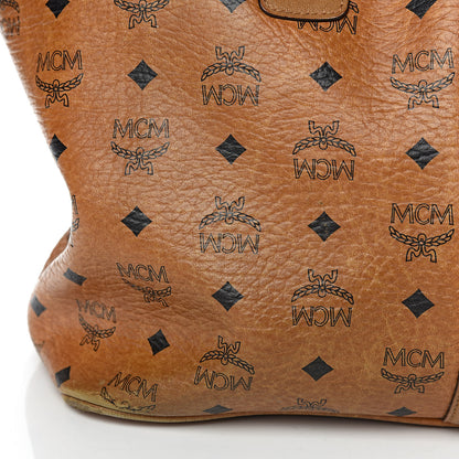 MCM Visetos Medium Liz Reversible Shopper Tote Cognac 10 of 19