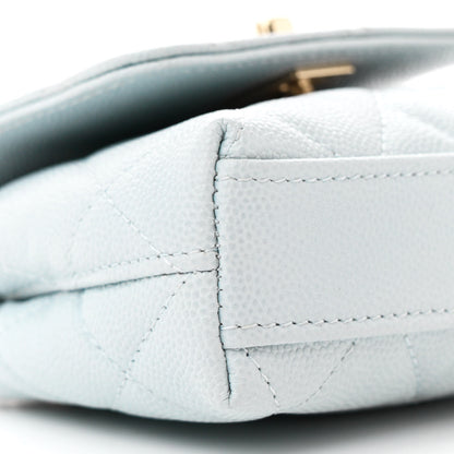 Chanel Caviar Quilted Nano Coco Handle Clutch With Chain Light Blue 9 of 11