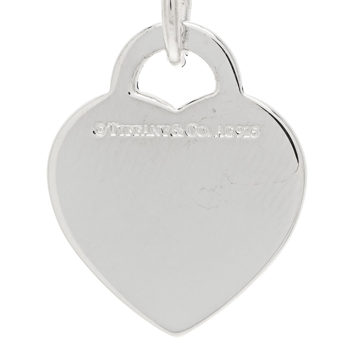 Sterling Silver Heart Tag Charm Bracelet