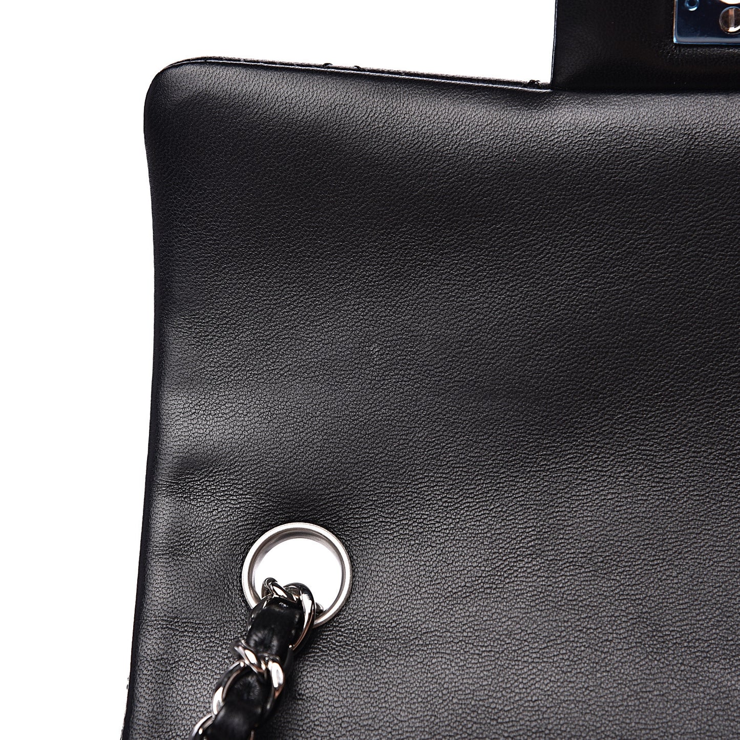 Lambskin Quilted Mini Rectangular Flap Black