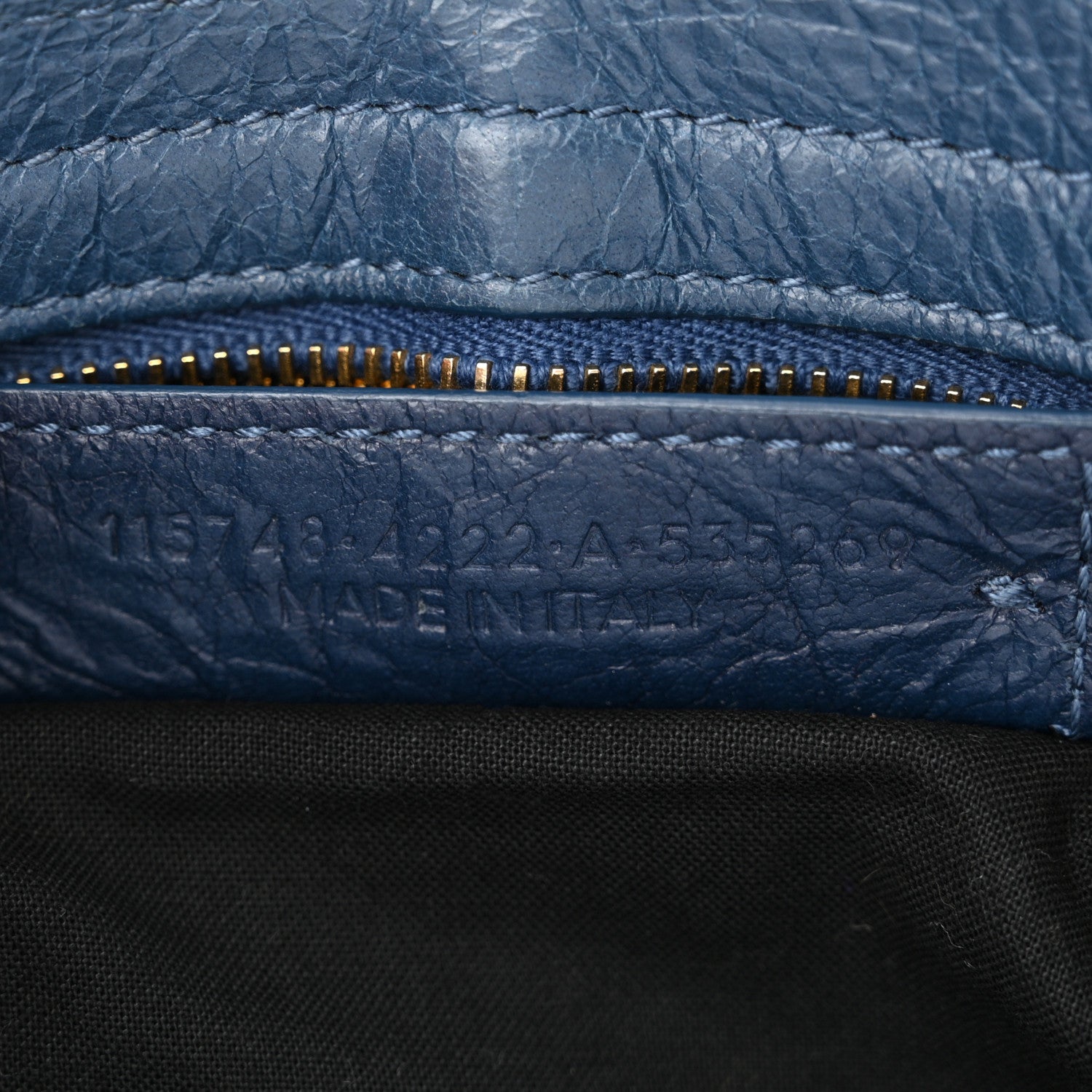 Balenciaga Agneau Classic Gold Hardware City Bleu Profond 8 of 11