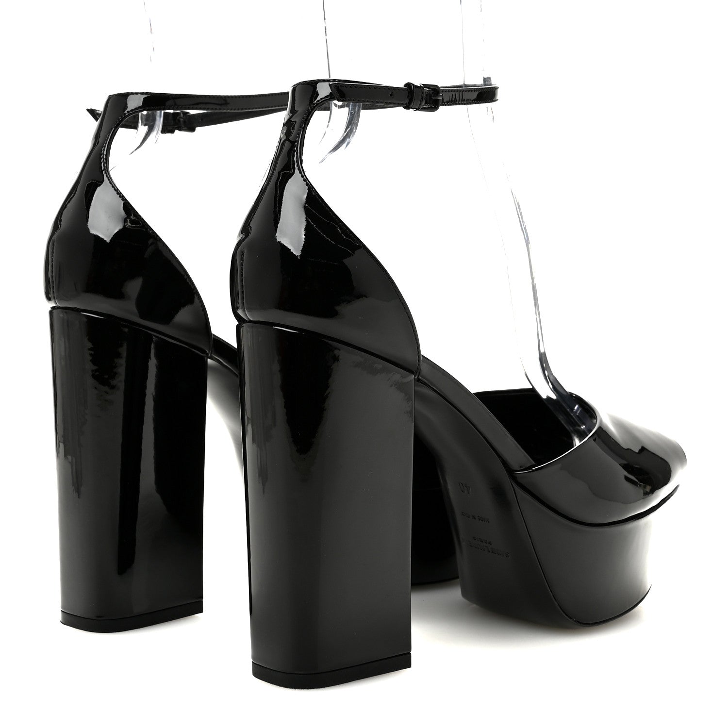 Saint Laurent Patent Farrah 80 Platform Sandals 40 Black 5 of 10
