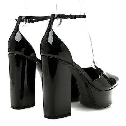 Saint Laurent Patent Farrah 80 Platform Sandals 40 Black 5 of 10