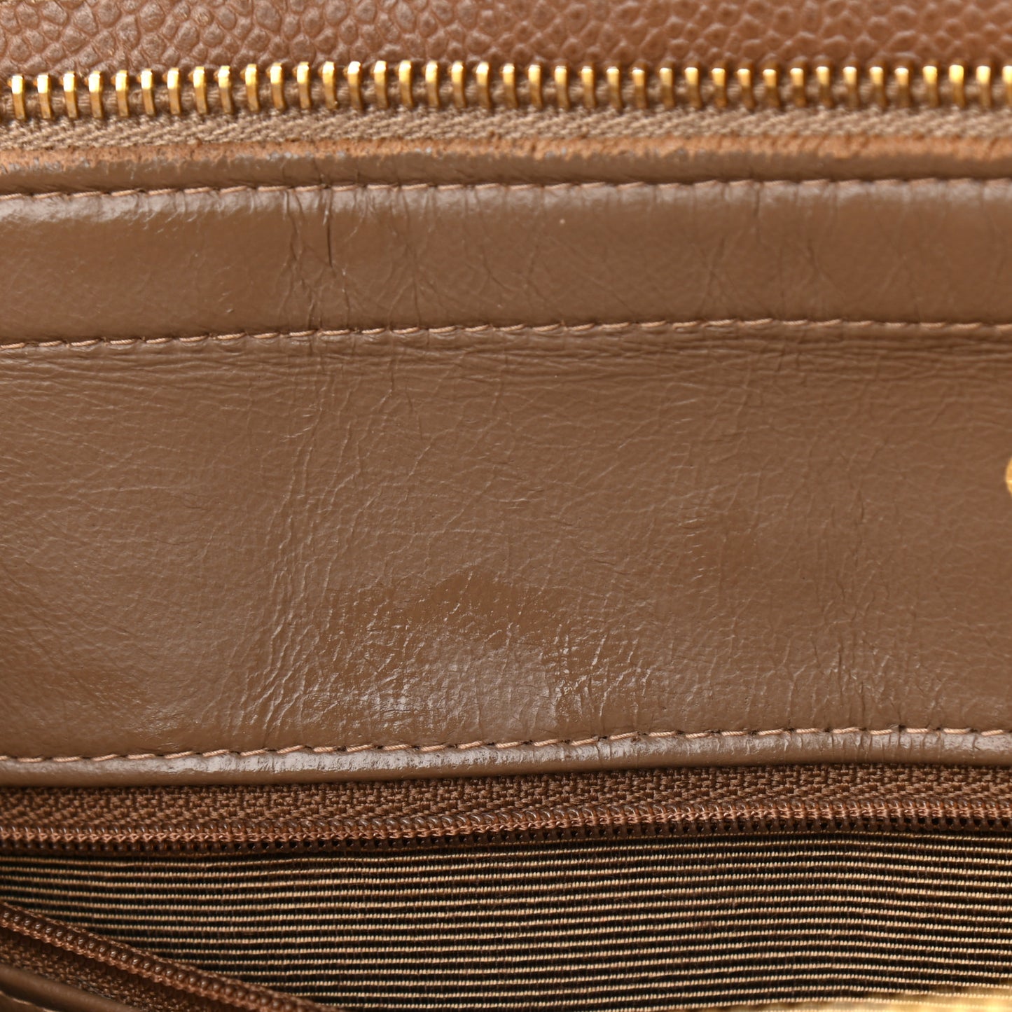 Caviar Quilted Sun Medallion Shoulder Bag Brown