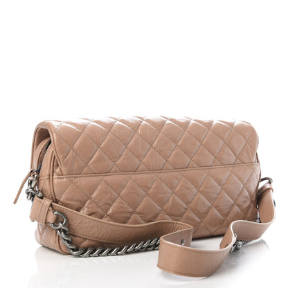 Chanel Aged Calfskin Quilted Medium Chain Detail Flap Light Brown 3 of 10