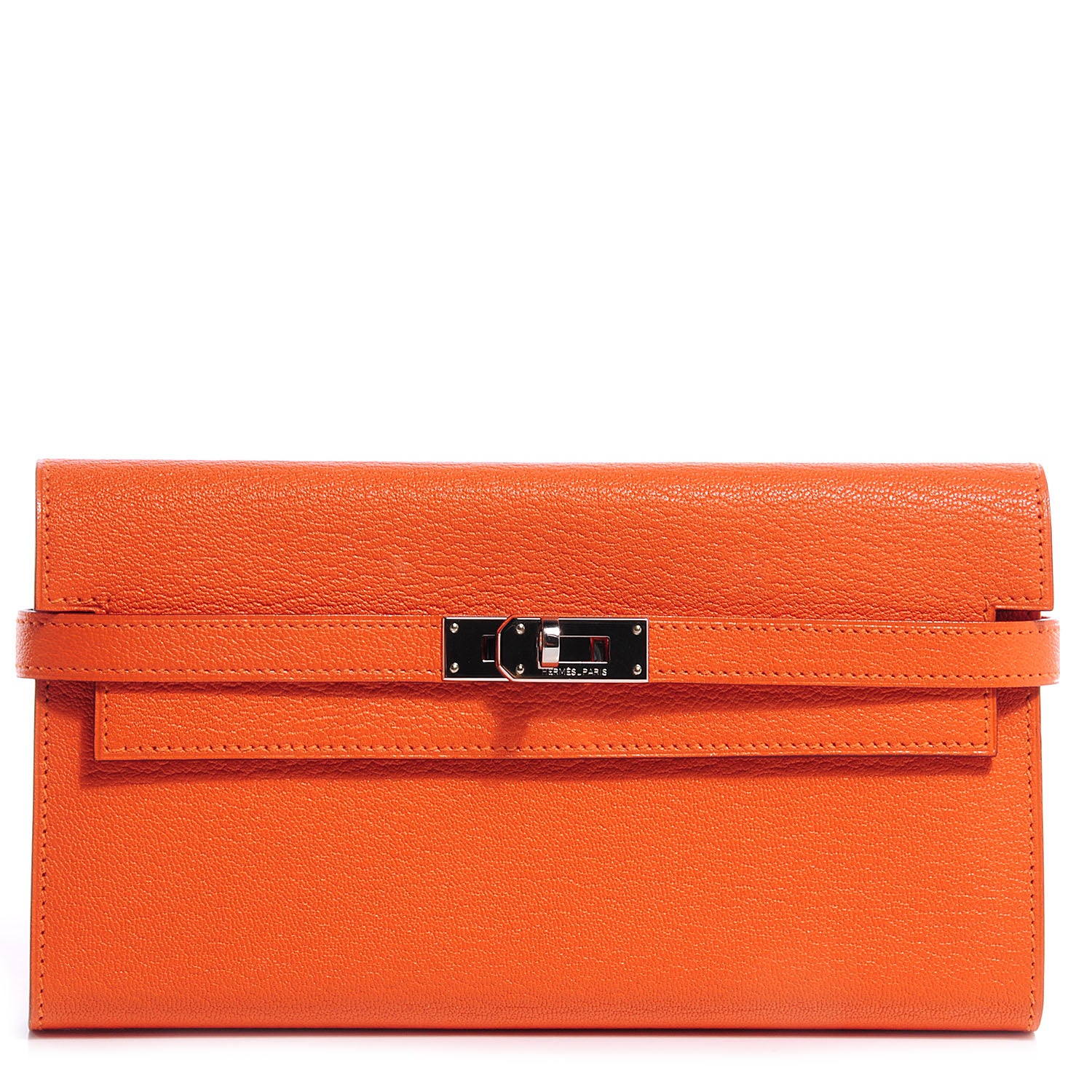 Hermes Chevre Mysore Kelly Longue Wallet Orange 1 of 9