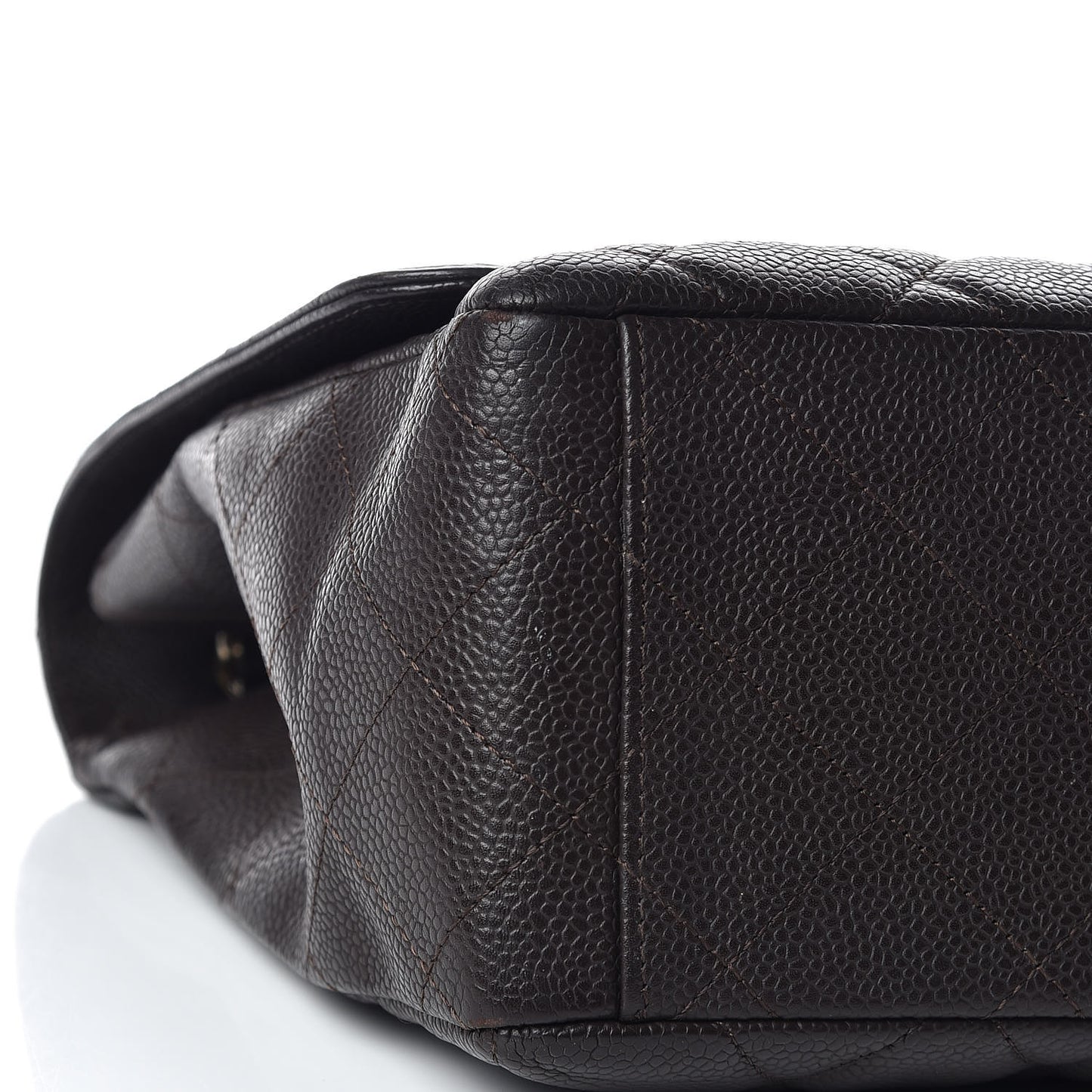 Caviar Quilted Maxi Single Flap Brown