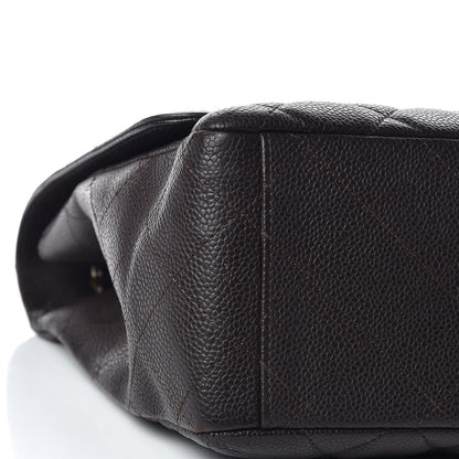 Chanel Caviar Quilted Maxi Single Flap Brown 9 of 11