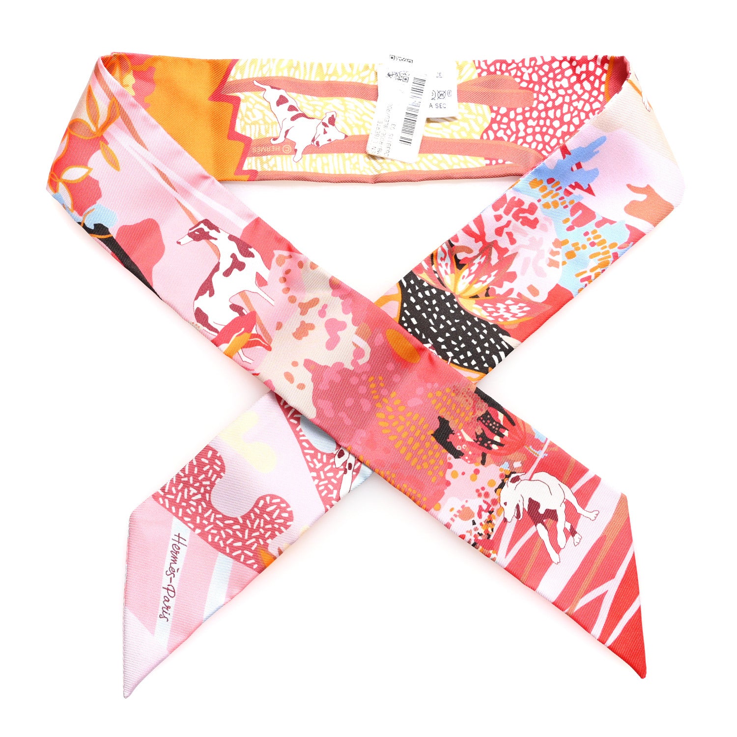 Hermes Silk En Liberte Twilly Rose Bleu Rouge Rose Bleu Rouge 1 of 4