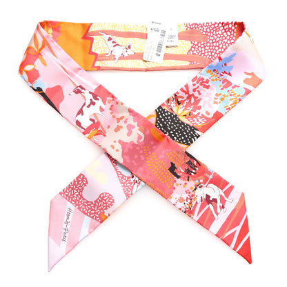 Hermes Silk En Liberte Twilly Rose Bleu Rouge Rose Bleu Rouge 1 of 4