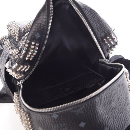 MCM Visetos Studded Small Crystal Backpack Black 7 of 7