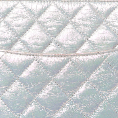 Chanel Iridescent Crumpled Calfskin CC Ripples Medium Cosmetic Case White 10 of 16