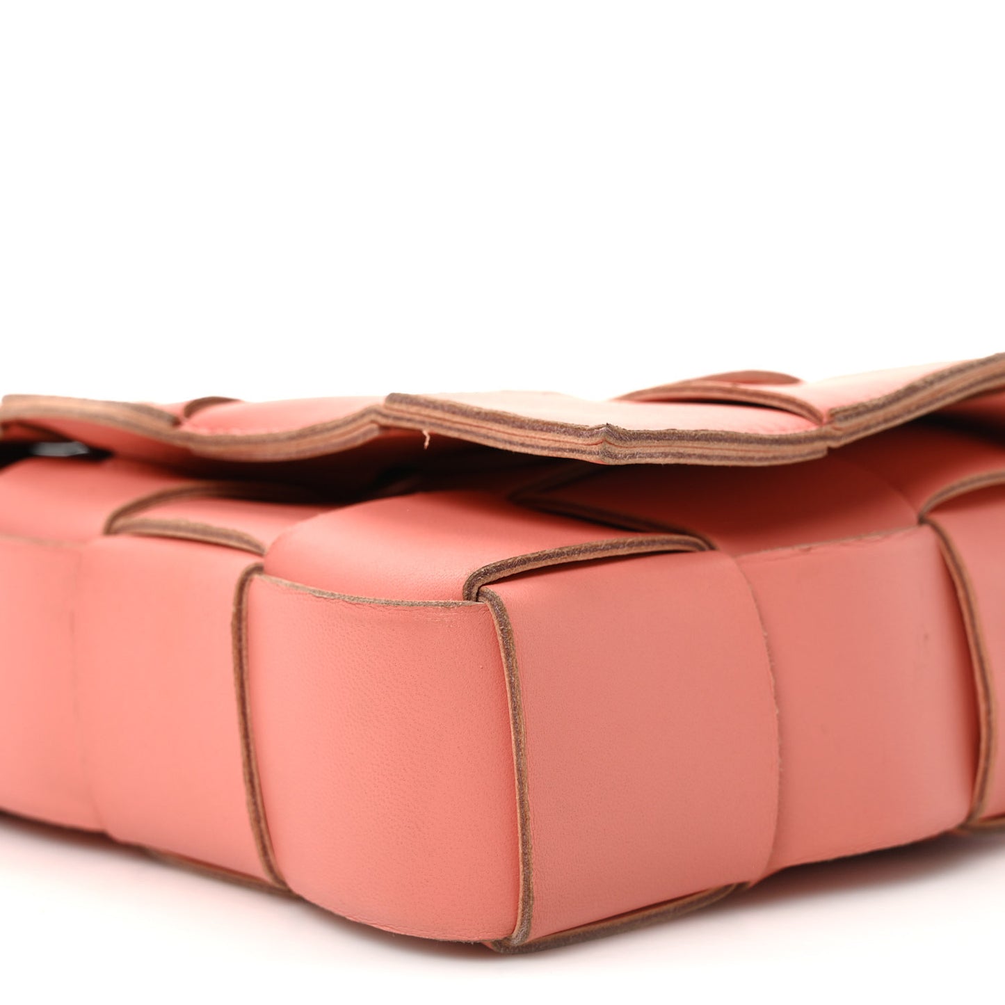 Lambskin Maxi Intrecciato Cassette Crossbody Bag Tangerine
