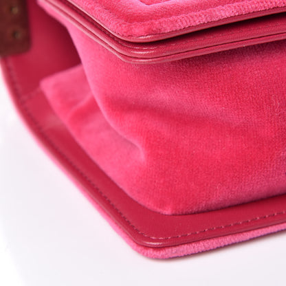 Chanel Velvet Chevron Small Boy Flap Fuchsia 8 of 9