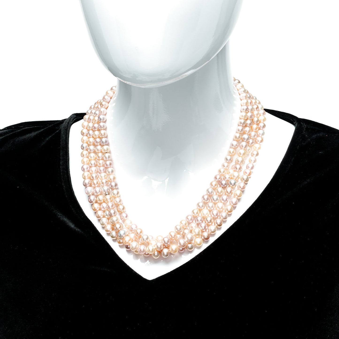 Sterling Silver Freshwater Pearl 7-7.5mm Strand Necklace 80"