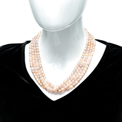 Tiffany Sterling Silver Freshwater Pearl 7-7.5mm Strand Necklace 80" 2 of 5