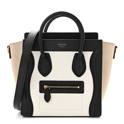 Celine Baby Grained Calfskin Nubuck Nano Tri-Color Luggage White Light Taupe 1 of 11