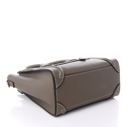 Celine Drummed Calfskin Nano Luggage Souris 3 of 8