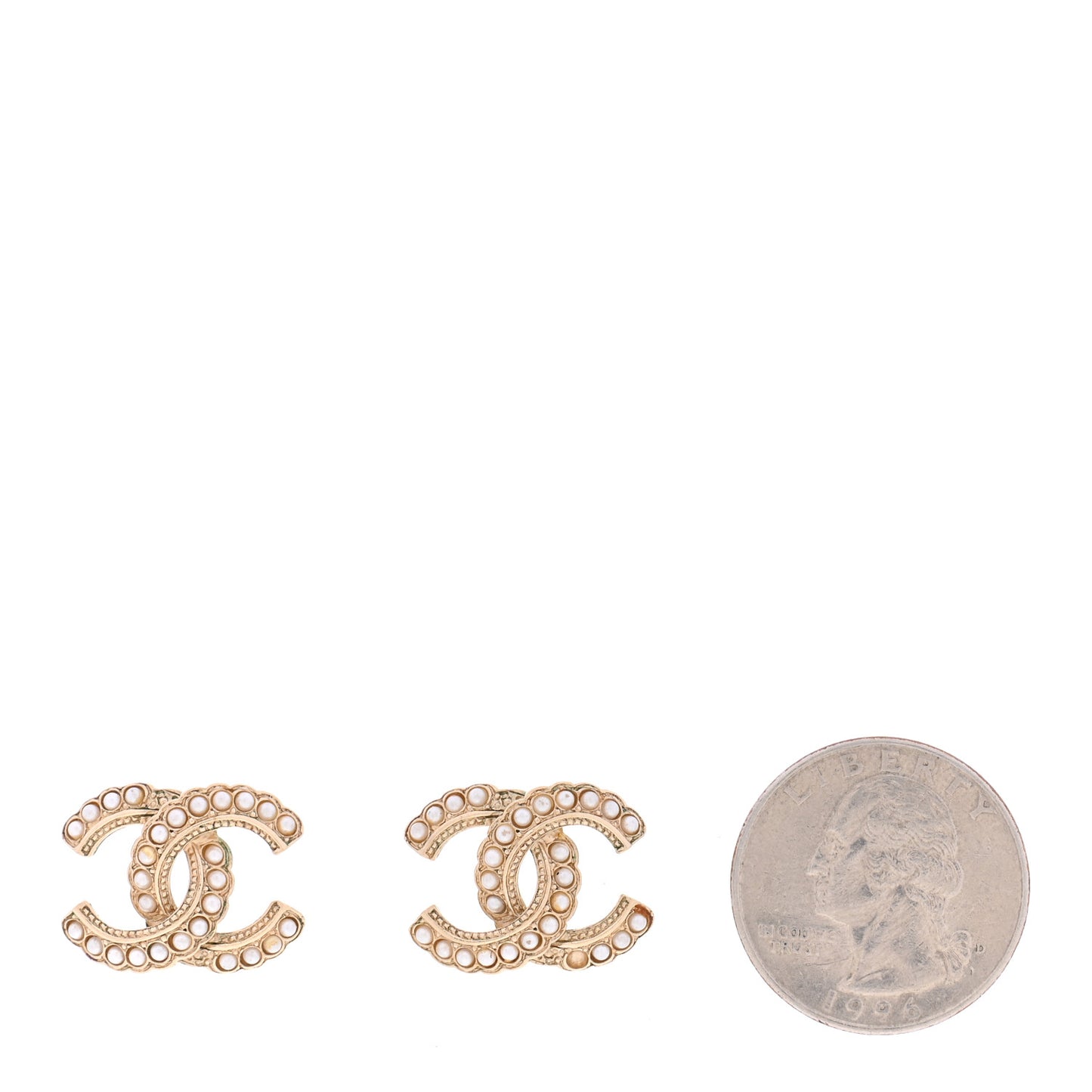 Pearl CC Earrings Light Gold