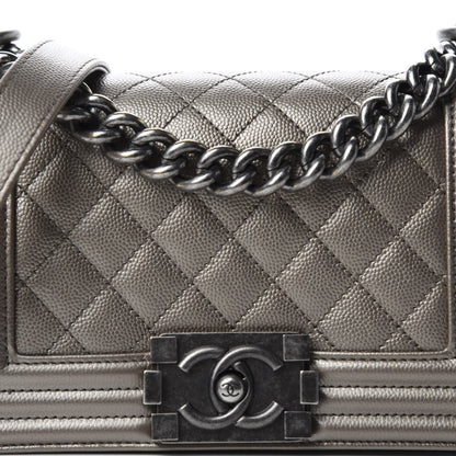 Chanel Metallic Caviar Quilted Small Boy Flap Bronze 10 of 10
