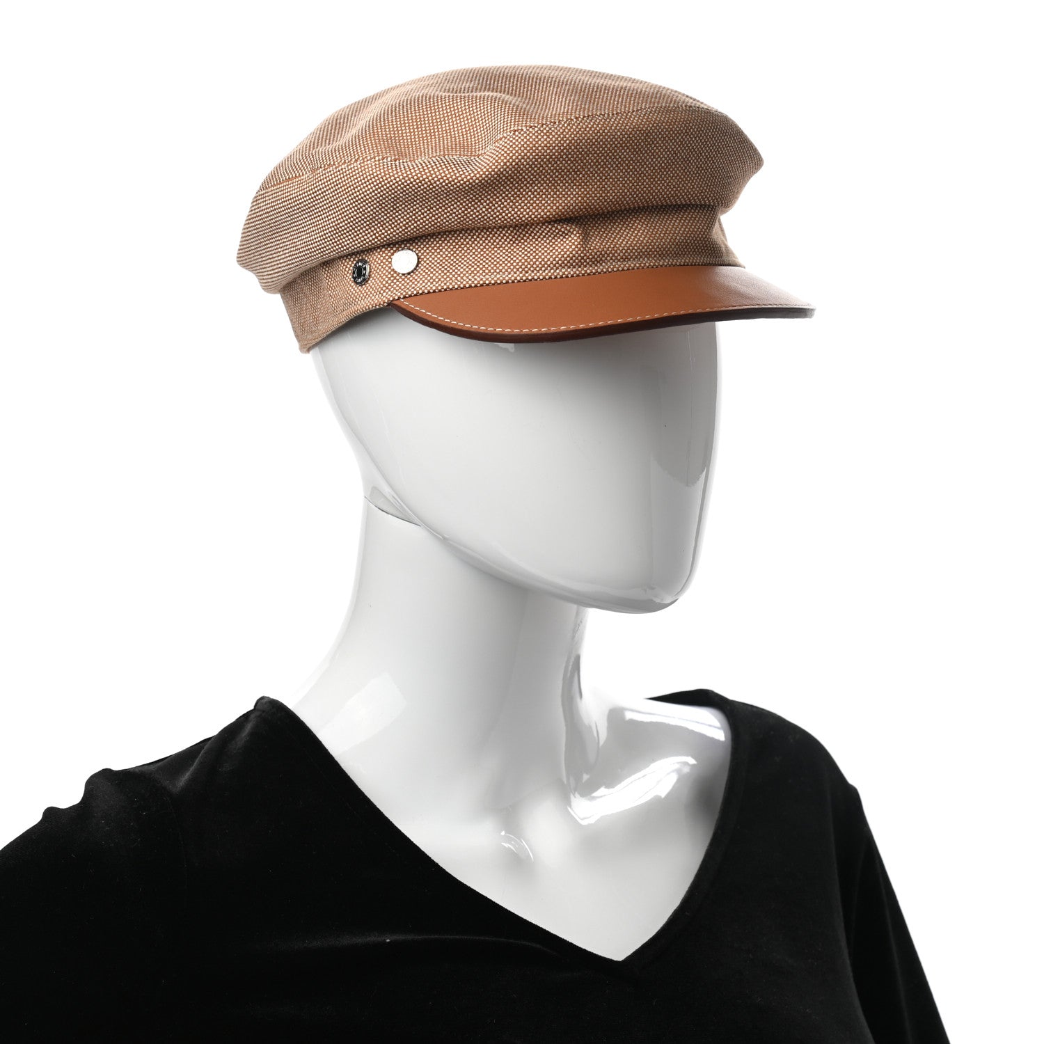 Hermes Cotton Silk Swift Clou de Selle Vauban Cap 58 Marron Alezan Gold 2 of 8
