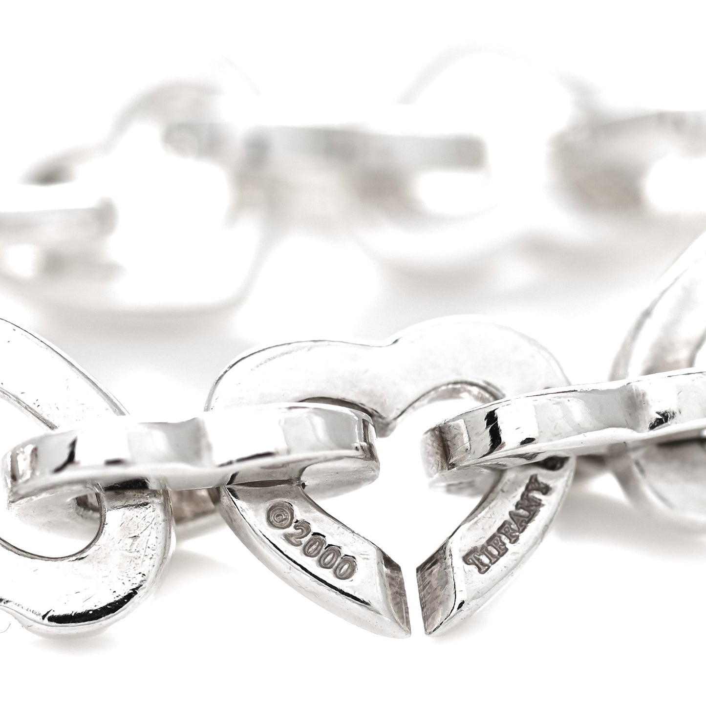 Sterling Silver 18K Yellow Gold Heart Links Bracelet