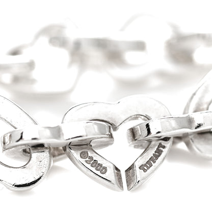 Tiffany Sterling Silver 18K Yellow Gold Heart Links Bracelet 5 of 6