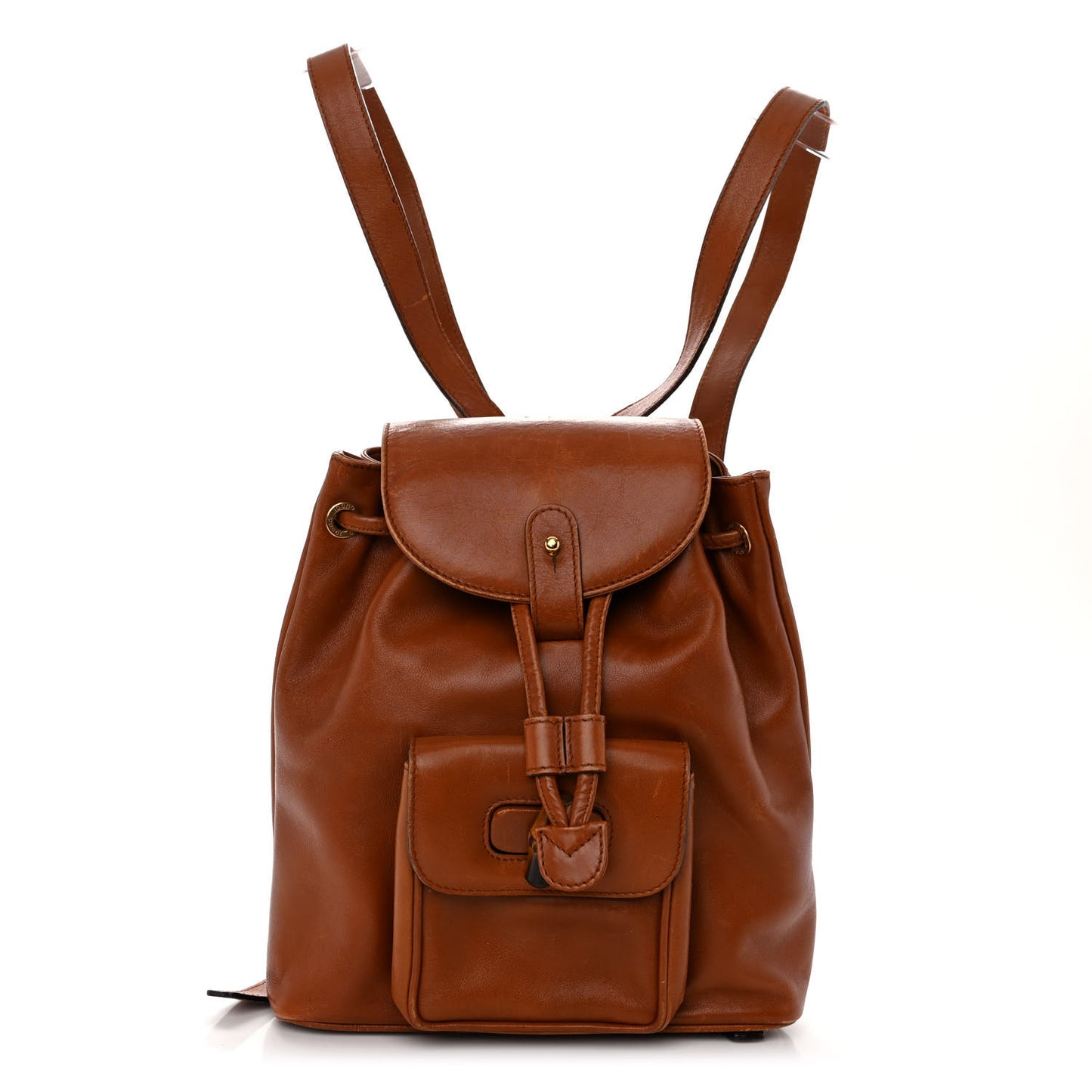 Calfskin Bamboo Mini Backpack Brown