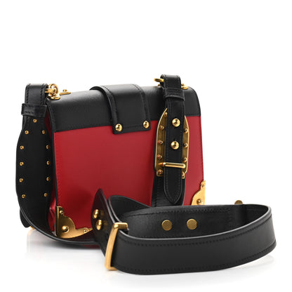Prada City Calfskin Saffiano Cahier Bag Fuoco Black 3 of 9