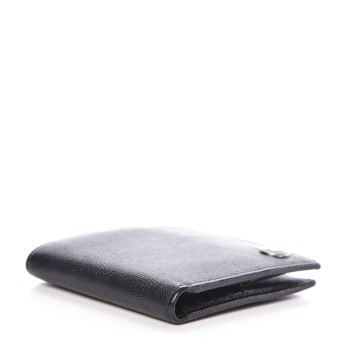 Caviar CC Button Bi-Fold Wallet Black
