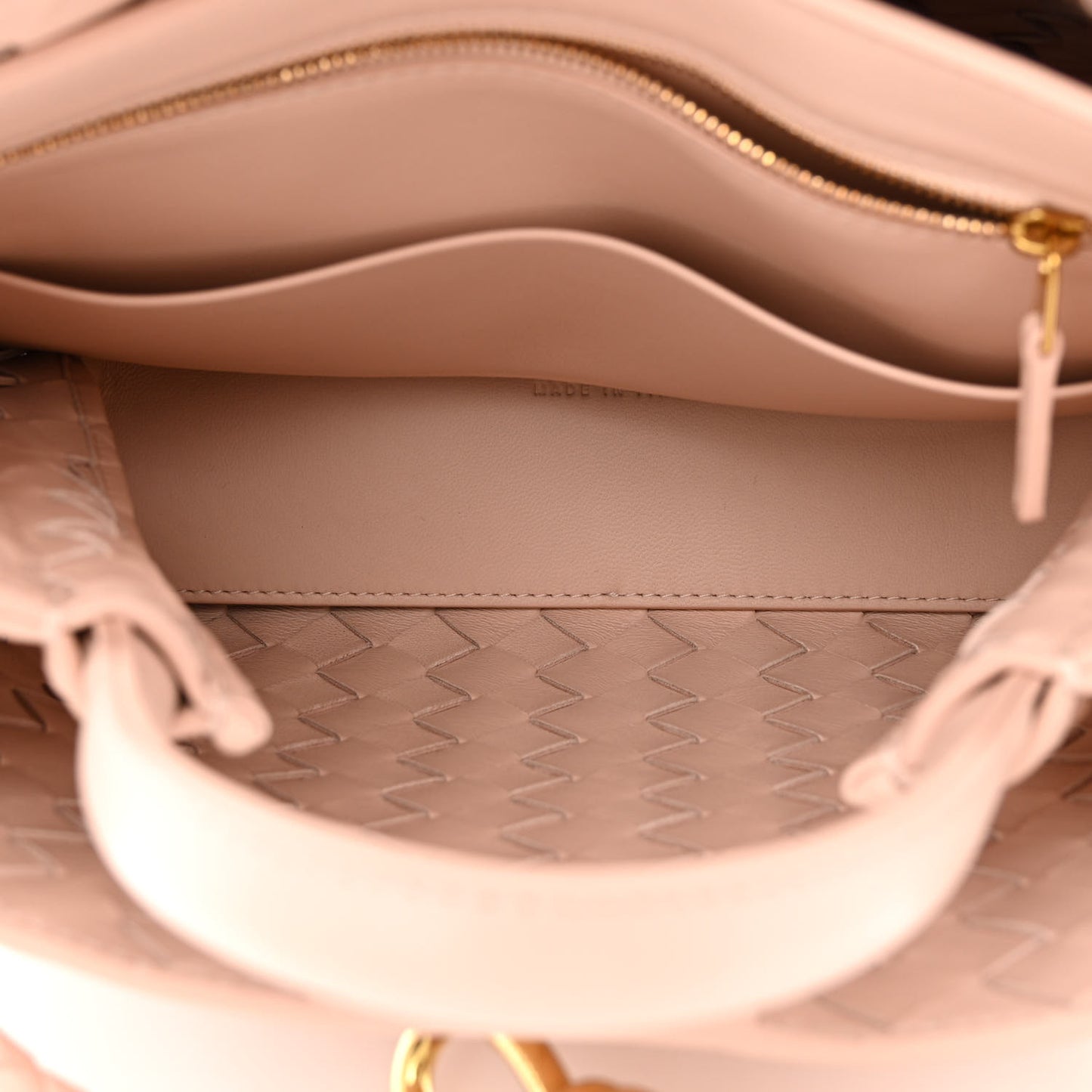 Nappa Intrecciato Small Andiamo Shoulder Bag Nude