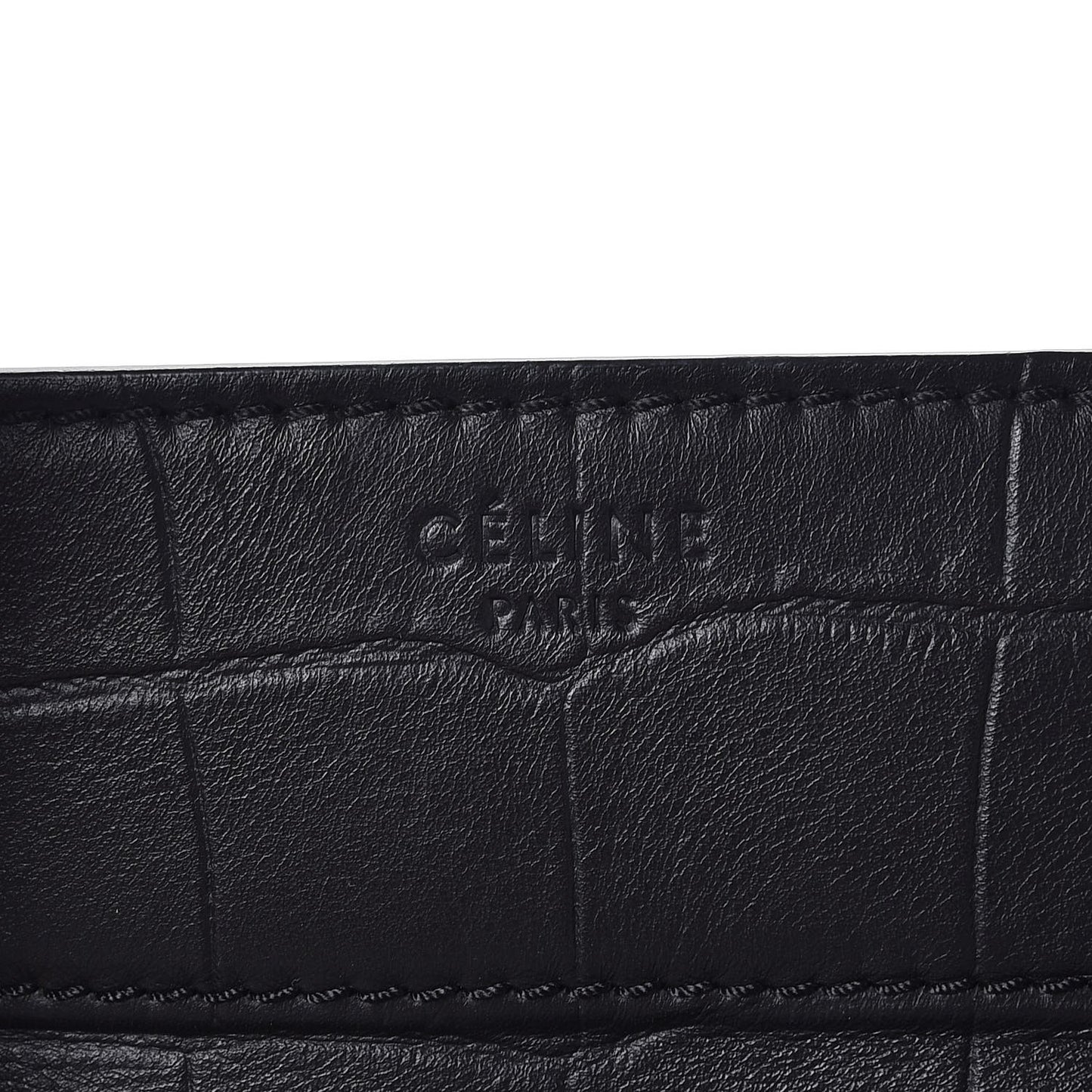 Crocodile Embossed Calfskin Large Phantom Luggage Black