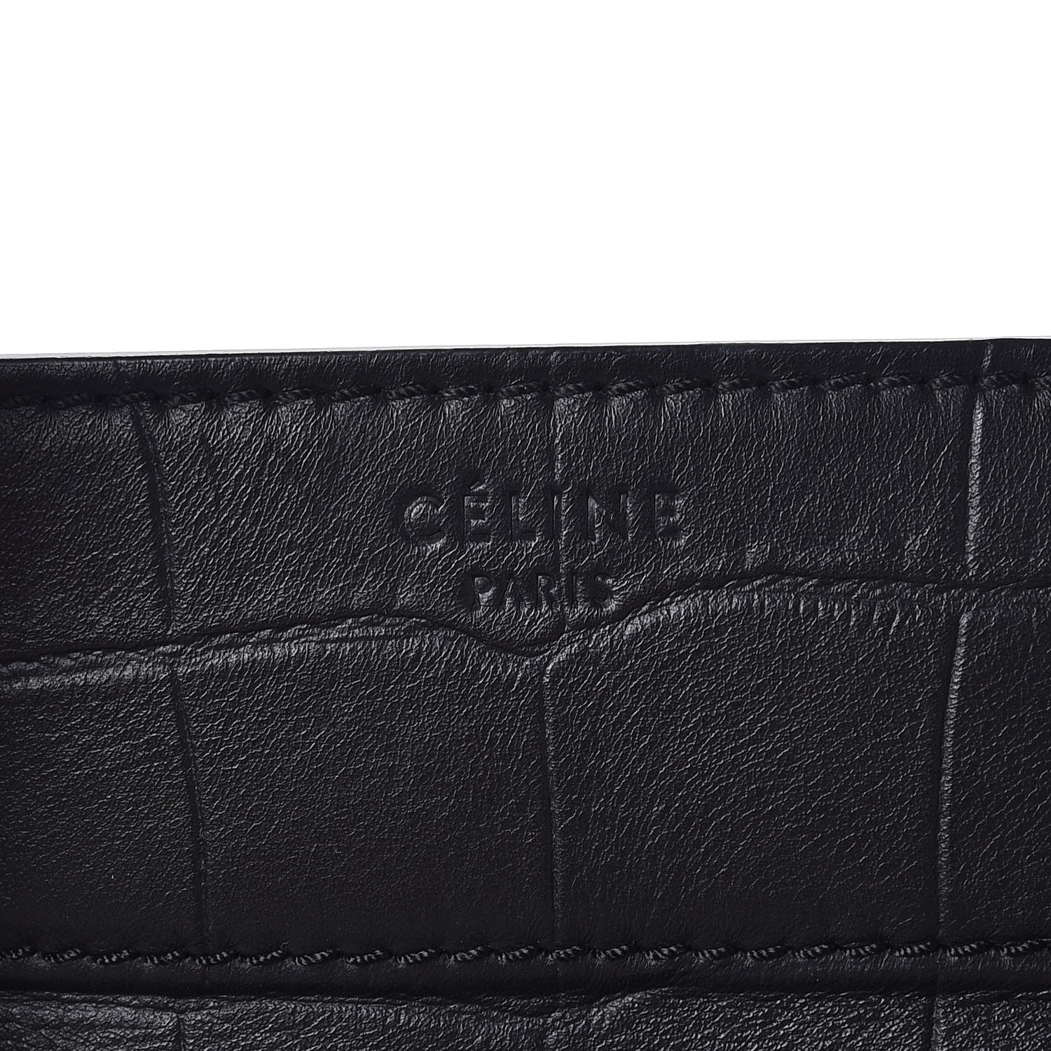 Celine Crocodile Embossed Calfskin Large Phantom Luggage Black 6 of 17