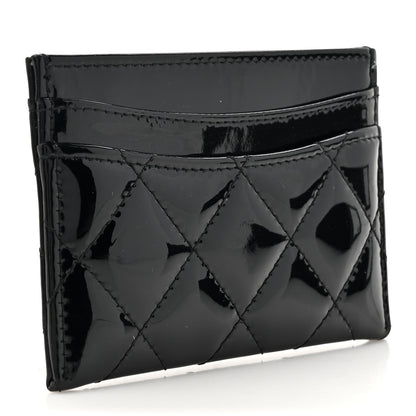 Chanel Patent Calfskin Quilted Card Holder Black 3 of 9