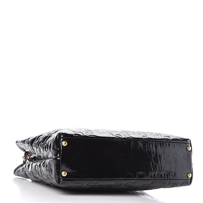 Chanel Crackled Patent Puzzle Tote Black 4 of 10