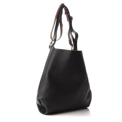 Burberry Smooth Calfskin Medium Grommet Hobo Black 3 of 8
