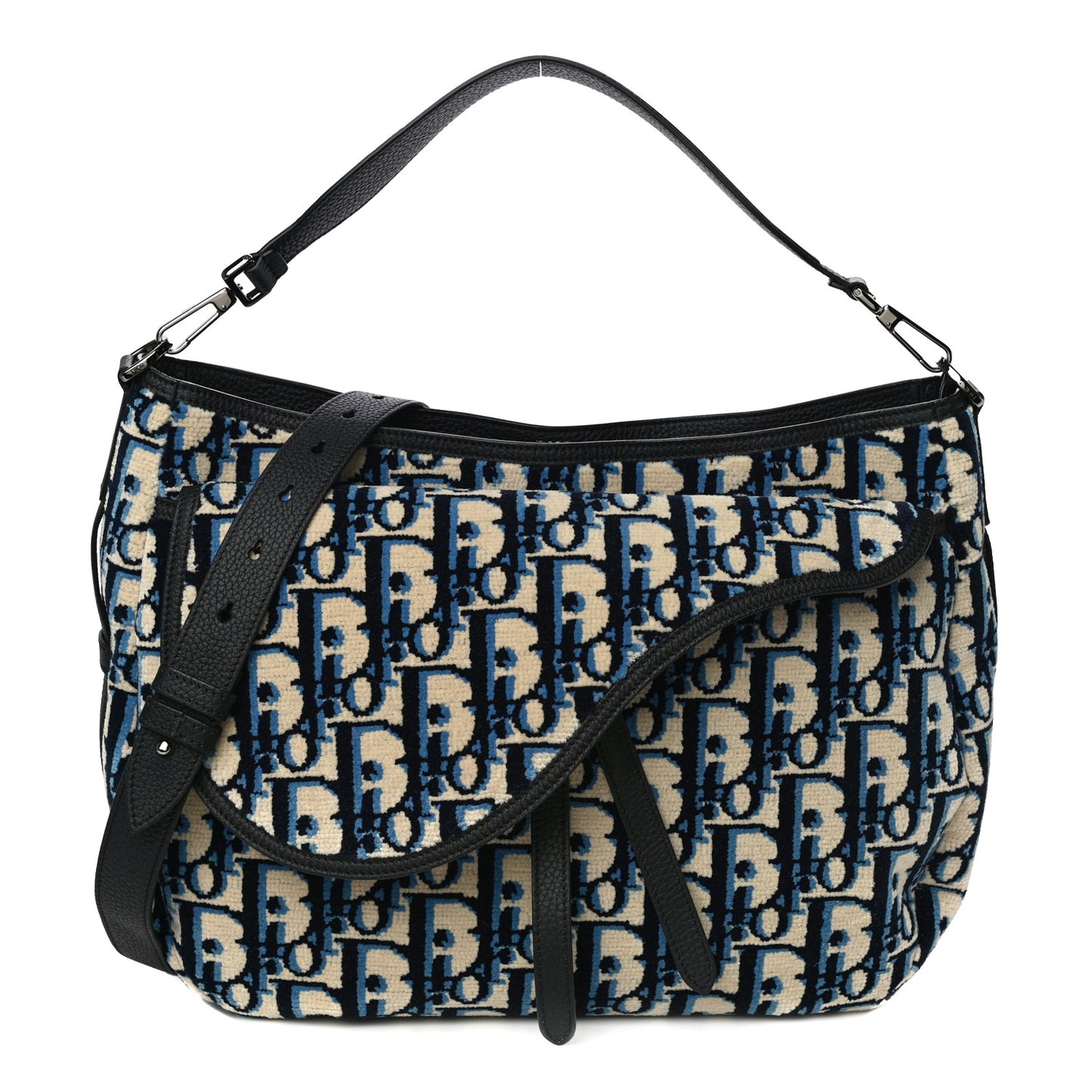 Oblique Saddle Soft Bag Bleu Marine