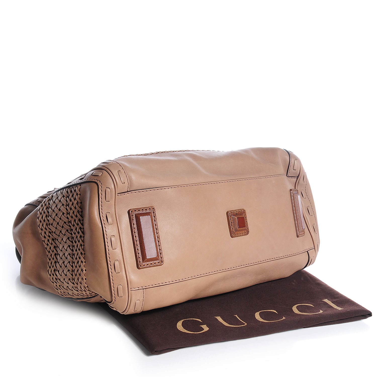 Gucci Leather Handmade Large Top Handle Bag Taupe 5 of 11