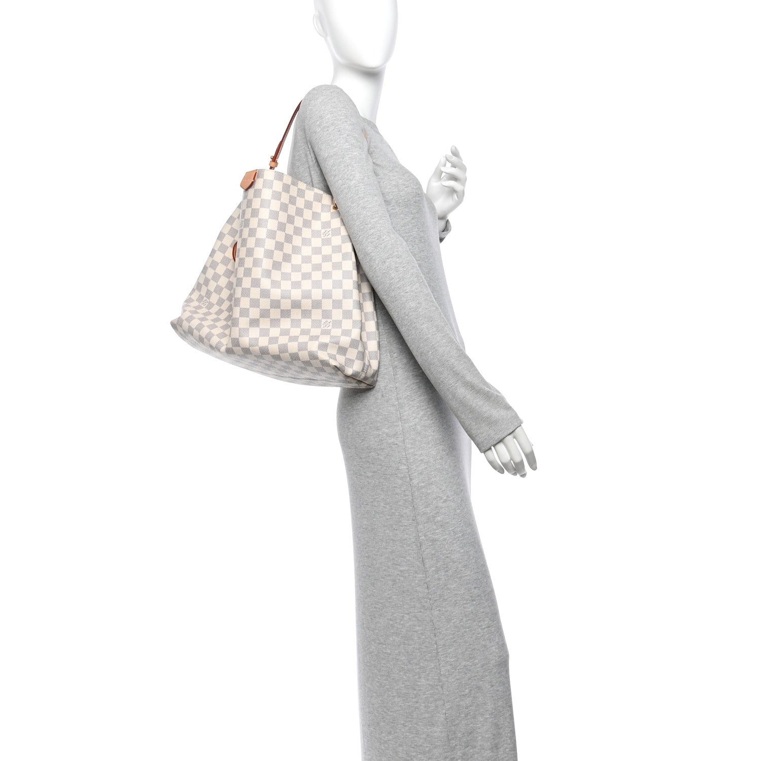 Louis Vuitton Damier Azur Graceful MM Rose Ballerine 2 of 10