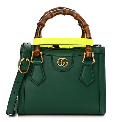 Gucci Wonka Grain Calfskin Mini Diana Tote Bag Green Yellow Fluo 1 of 10