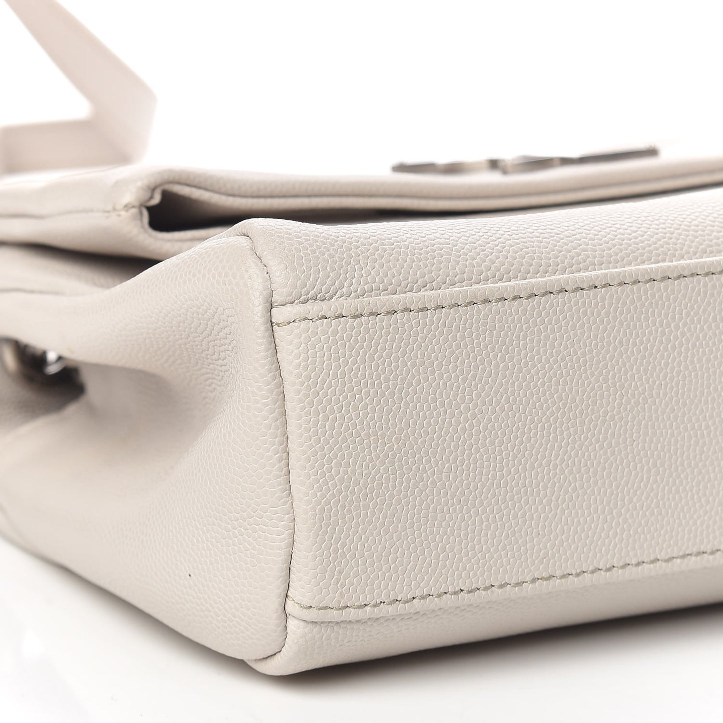 Grain De Poudre Small West Hollywood Monogram Fold-Over Bag Pearl White