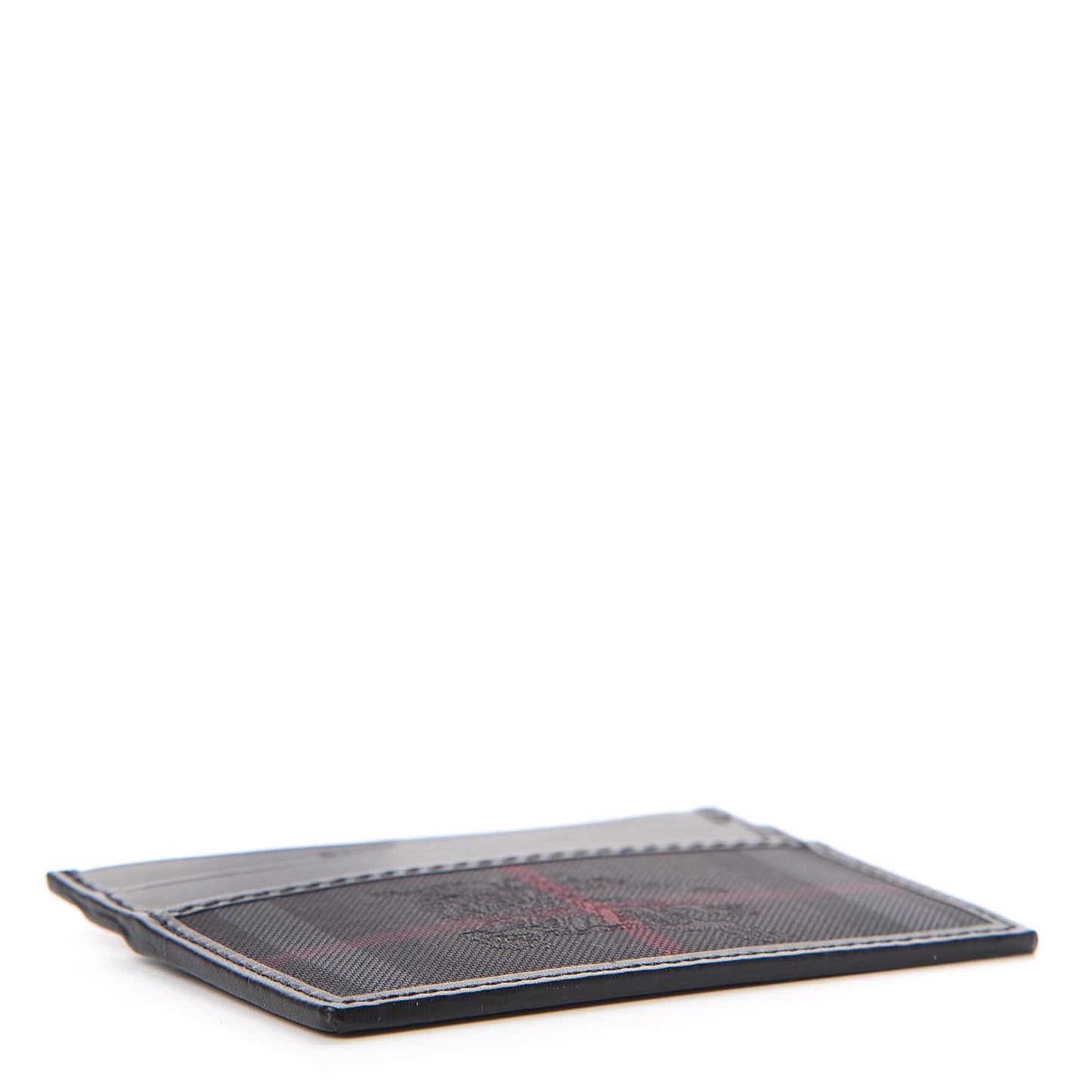 Horseferry Check Calfskin Card Case Charcoal Black