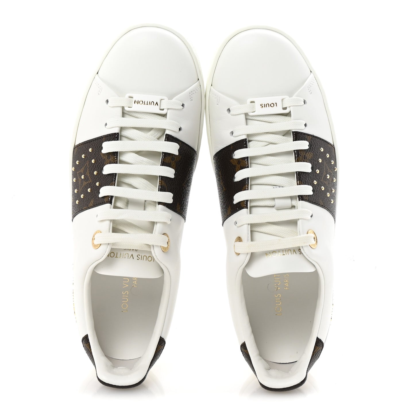 Monogram Stud Front Row Sneaker 37 White