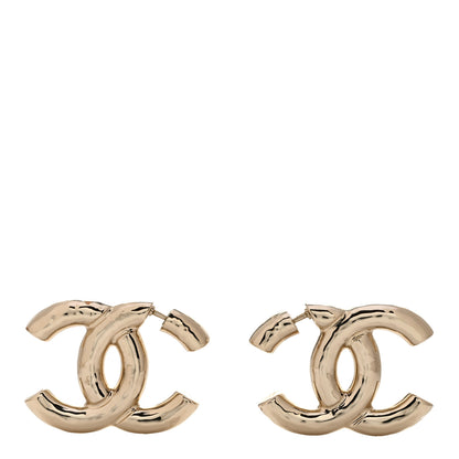 Chanel Metal Large CC Earrings Light Gold 1 of 4