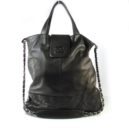 Chanel Lambskin Messenger Tote Black 1 of 8