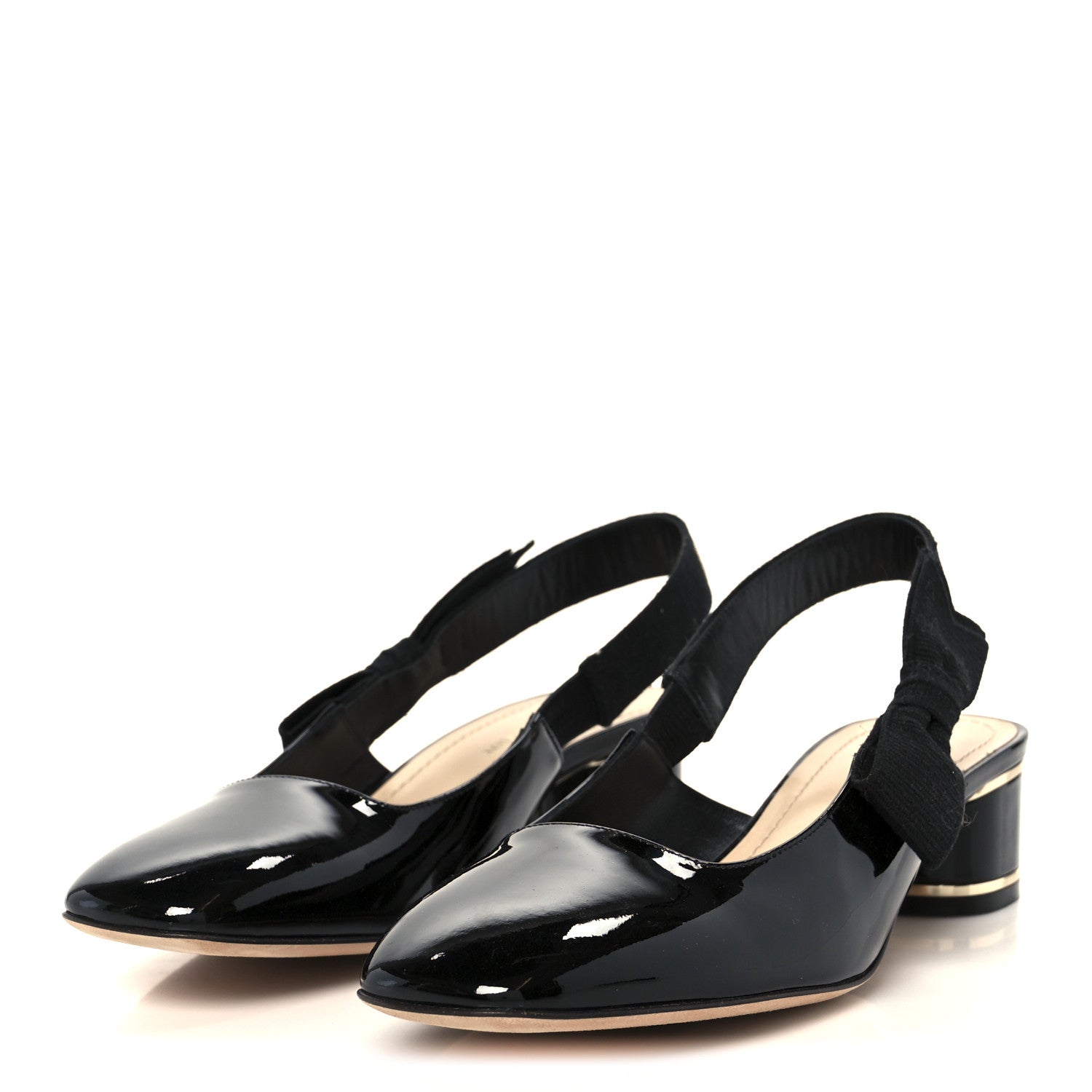 Christian Dior Patent Miss Dior Slingback Pumps 37.5 Black 4 of 9